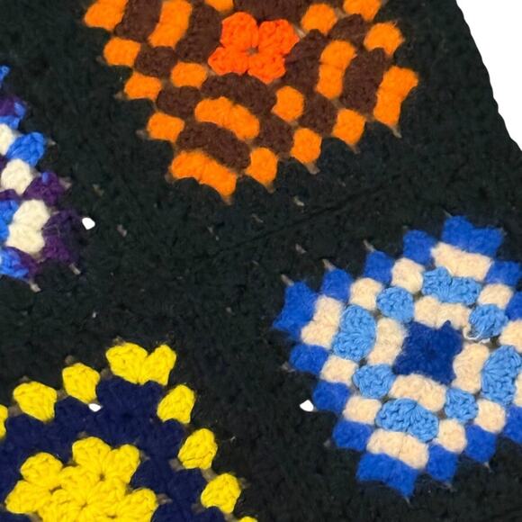 Granny Square Afghan Blanket Colorful Hippie Gypsy Couch Throw 66 x 46" - Picture 4 of 7